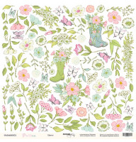 Лист одностороннього паперу 30x30 від Scrapmir з колекції Pur Pur 1шт.