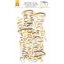 Ацетатні висічені слова з фольгуванням від Scrapmir (Gold) 12шт 